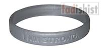 'I Am Strong' Silver Cancer Wristband/Bracelet