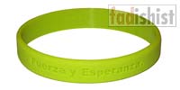 'Fuerza y Esperanza.' Green Cancer Wristband/Bracelet (Spanish)