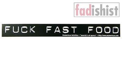 'Fuck Fast Food' Stickers