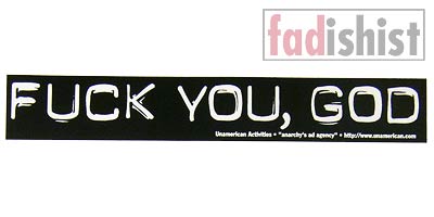 'Fuck You, God' Sticker