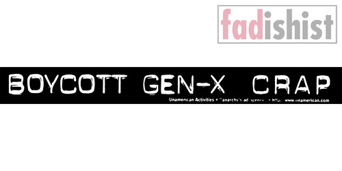 'Boycott Gen-X Crap' Sticker