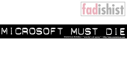 'Microsoft Must Die' Sticker