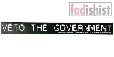 'Veto The Government' Sticker